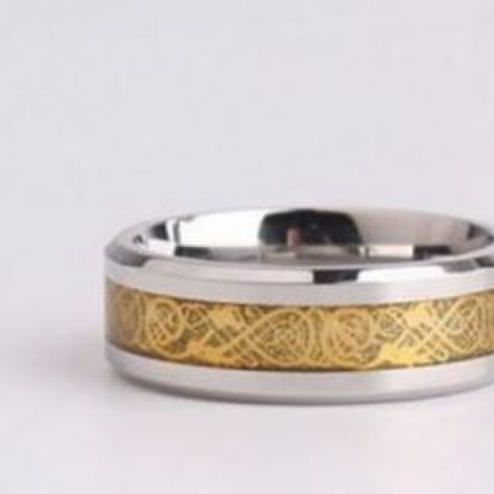 NEW DRAGON NINJA RING GOLD TONE SILVER .925